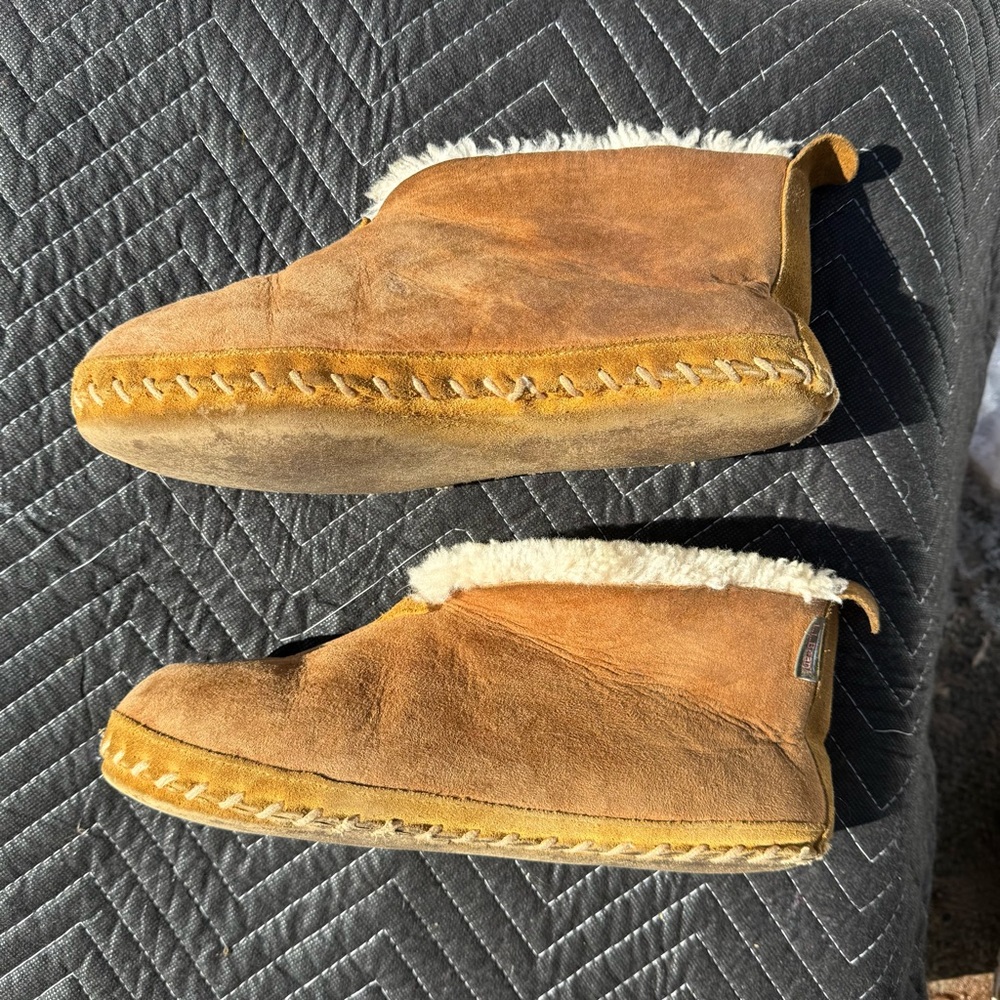 L.L. Bean Tan Suede Slip-On Loafers